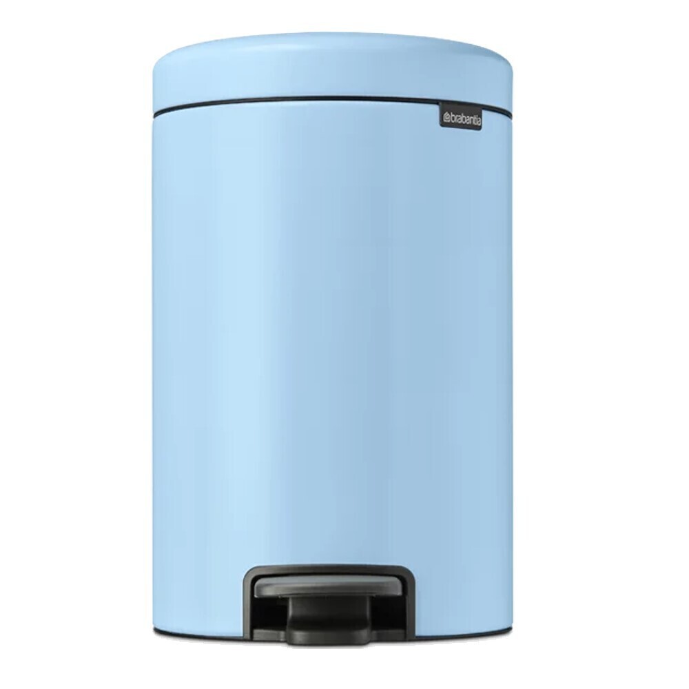 

Ведро для мусора Brabantia NewIcon с крышкой 12 л металл нежно-голубое с педалью, Голубой