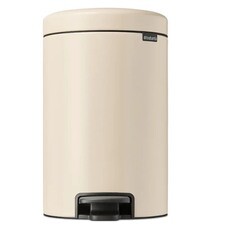 Ведро для мусора Brabantia NewIcon с крышкой 12 л металл бежевое с педалью