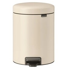 Ведро для мусора Brabantia NewIcon с крышкой 5 л металл бежевое с педалью