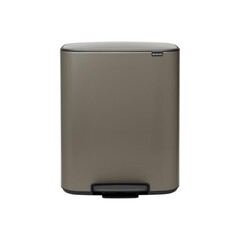 Ведро для мусора Brabantia Bo Pedal Bin с крышкой двухсекционное 30/30 л металл платиновое с педалью