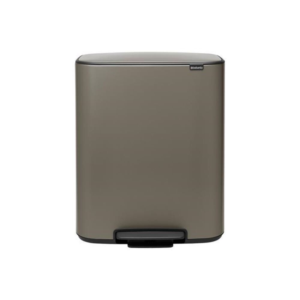 

Ведро для мусора Brabantia Bo Pedal Bin с крышкой 60 л металл платиновое с педалью, Коричневый