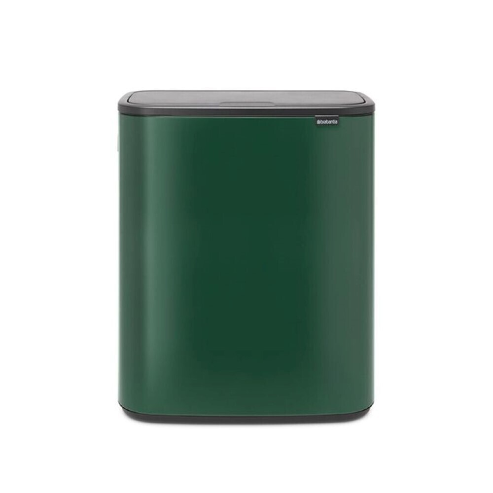 

Ведро для мусора Brabantia Bo Touch Bin с крышкой двухсекционное 30/30 л металл зеленая сосна, Зеленый
