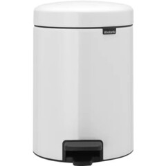 Изображение товара Ведро для мусора Brabantia NewIcon с крышкой двухсекционное 2/2 л металл белое с педалью