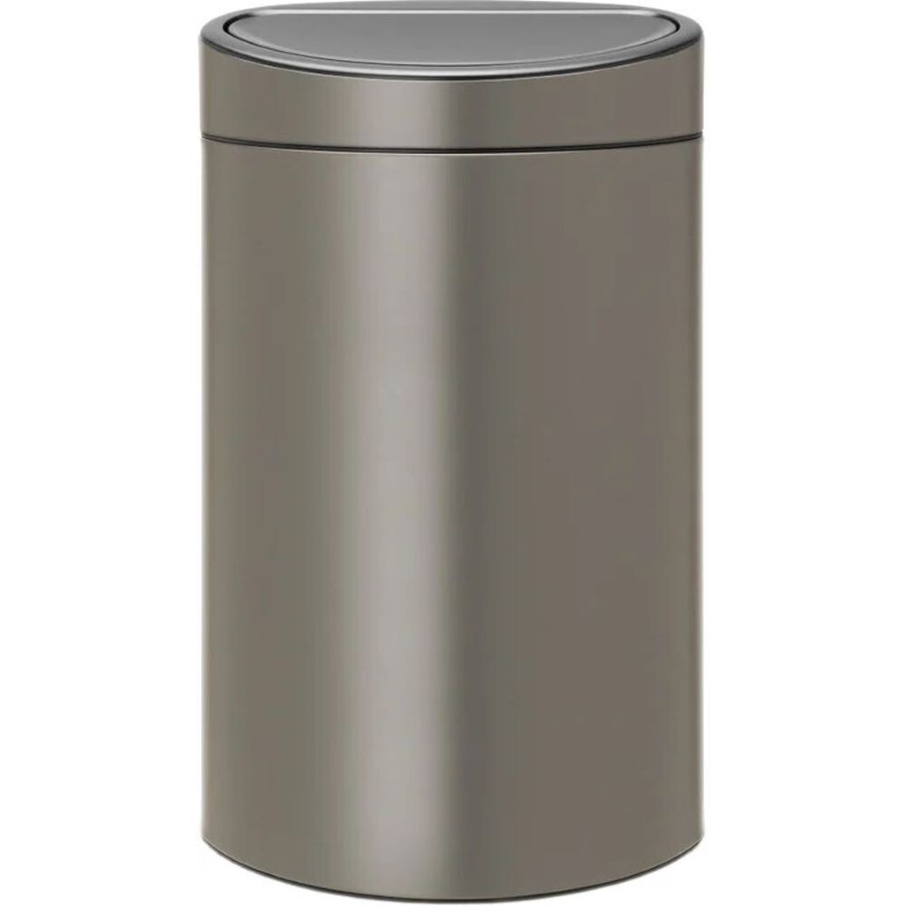 

Ведро для мусора Brabantia Touch Bin New с крышкой 40 л металл платиновое, Коричневый