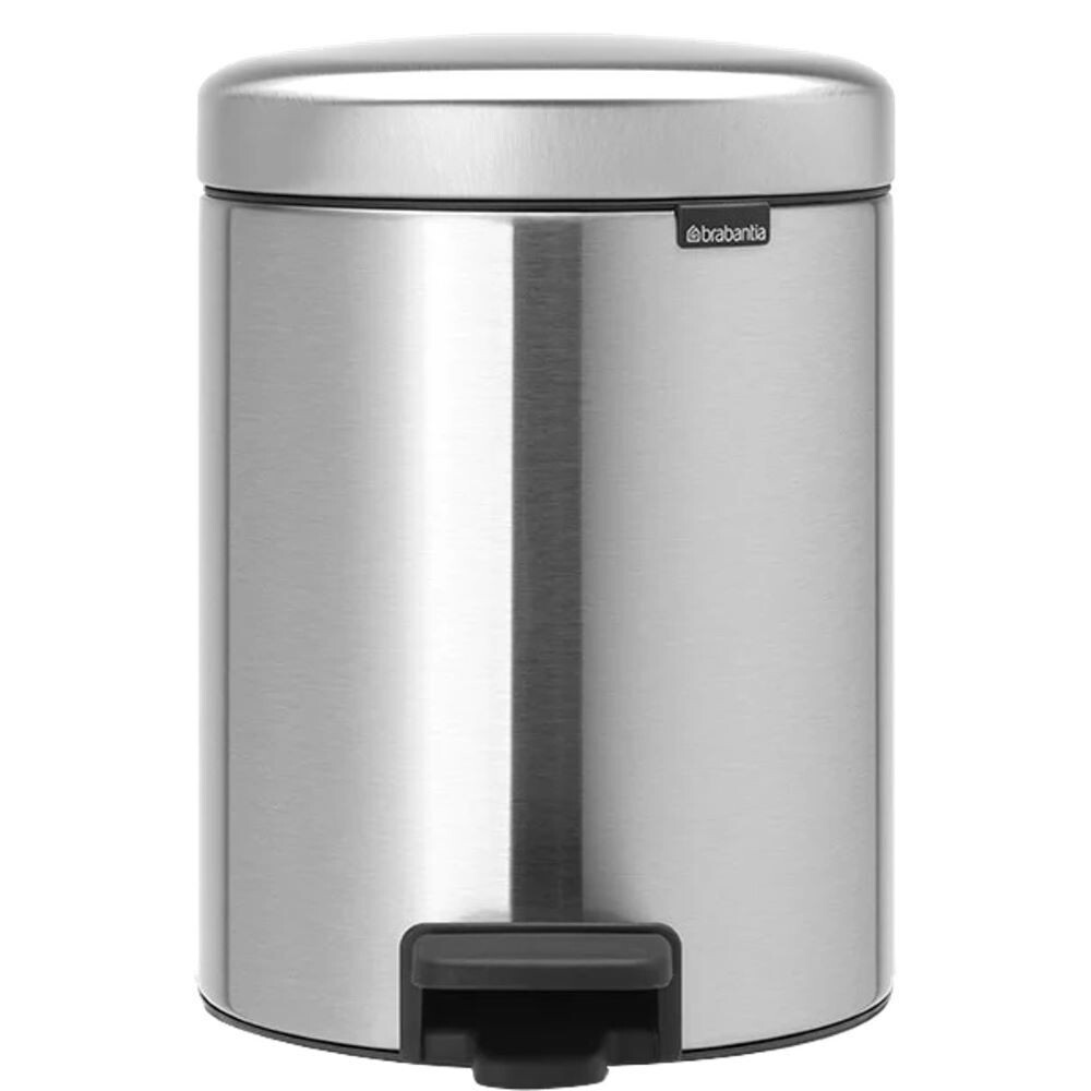 

Ведро для мусора Brabantia NewIcon с крышкой двухсекционное 2/2 л металл с педалью, Серебро