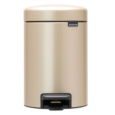 Ведро для мусора Brabantia NewIcon с крышкой 3 л металл шампань с педалью