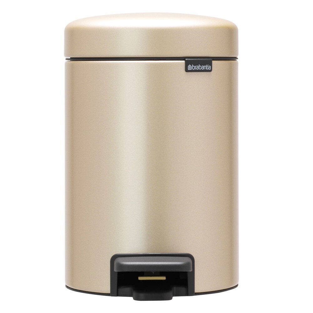 

Ведро для мусора Brabantia NewIcon с крышкой 3 л металл шампань с педалью, Золото