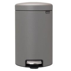 Ведро для мусора Brabantia NewIcon с крышкой 20 л металл серое с напылением с педалью