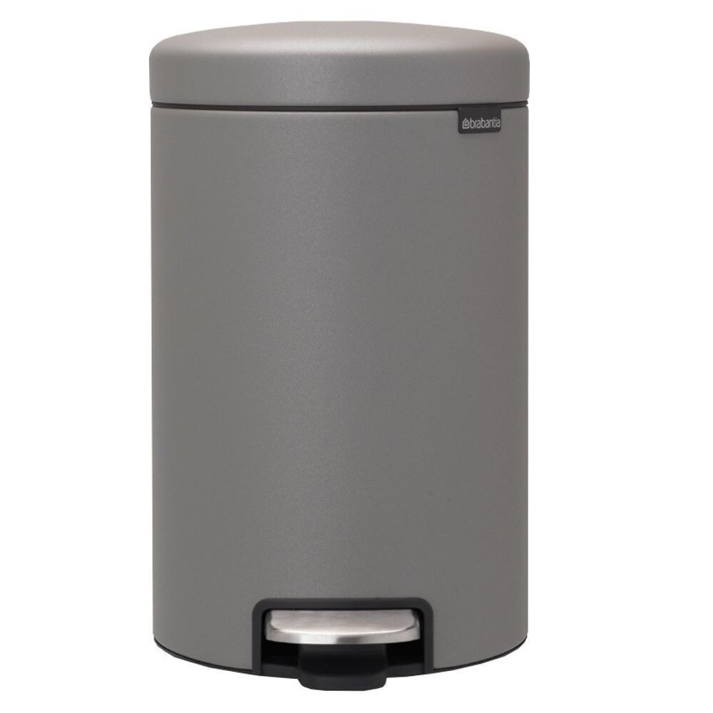 

Ведро для мусора Brabantia NewIcon с крышкой 20 л металл серое с напылением с педалью, Серый