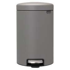 Ведро для мусора Brabantia NewIcon с крышкой 12 л металл серое с напылением с педалью