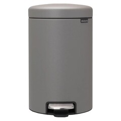 Ведро для мусора Brabantia NewIcon с крышкой 12 л металл серое с напылением с педалью