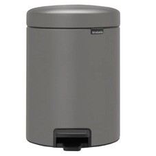 Ведро для мусора Brabantia NewIcon с крышкой 5 л металл серое с напылением с педалью