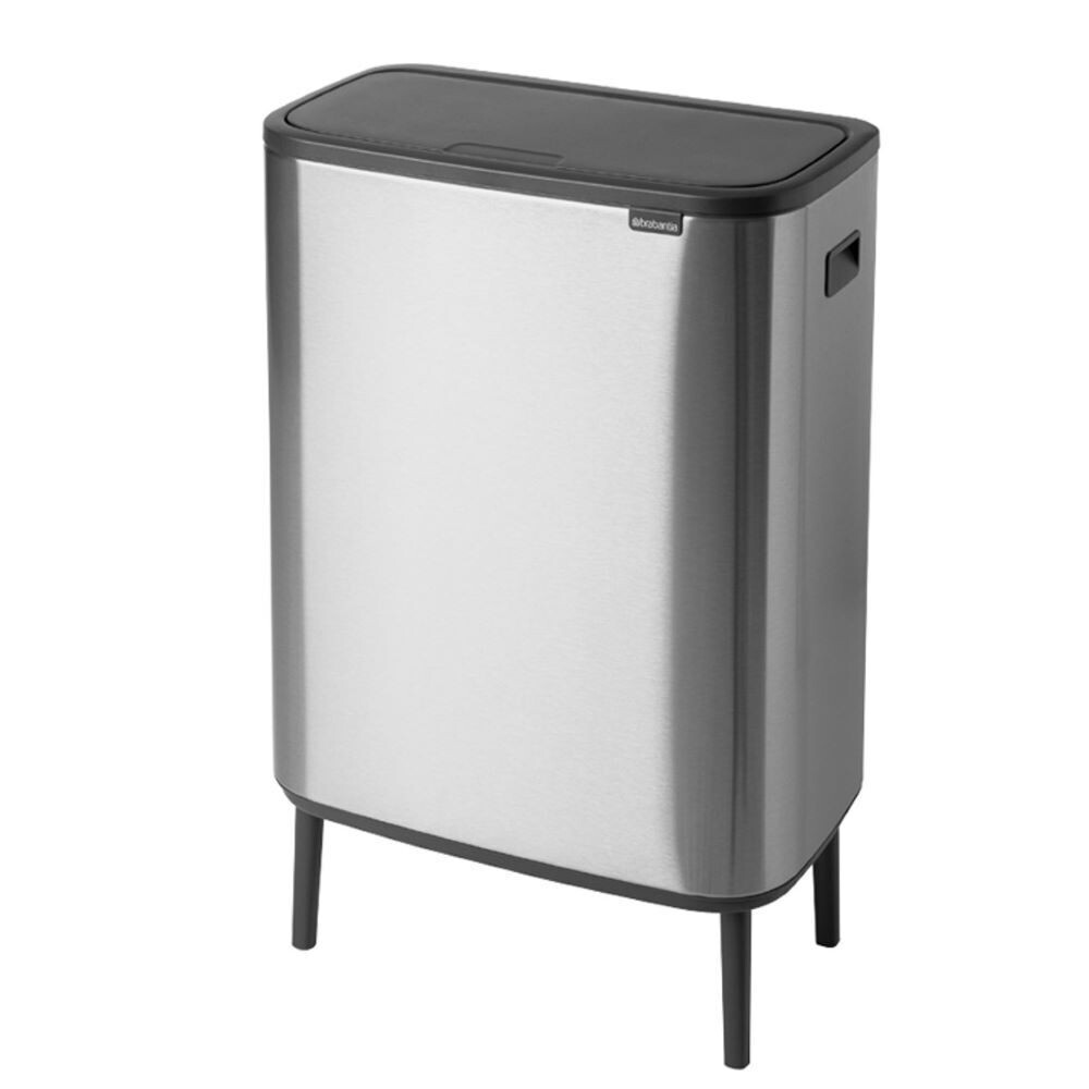 

Ведро для мусора Brabantia Bo Hi Touch Bin с крышкой 60 л металл стальное матовое, Серый