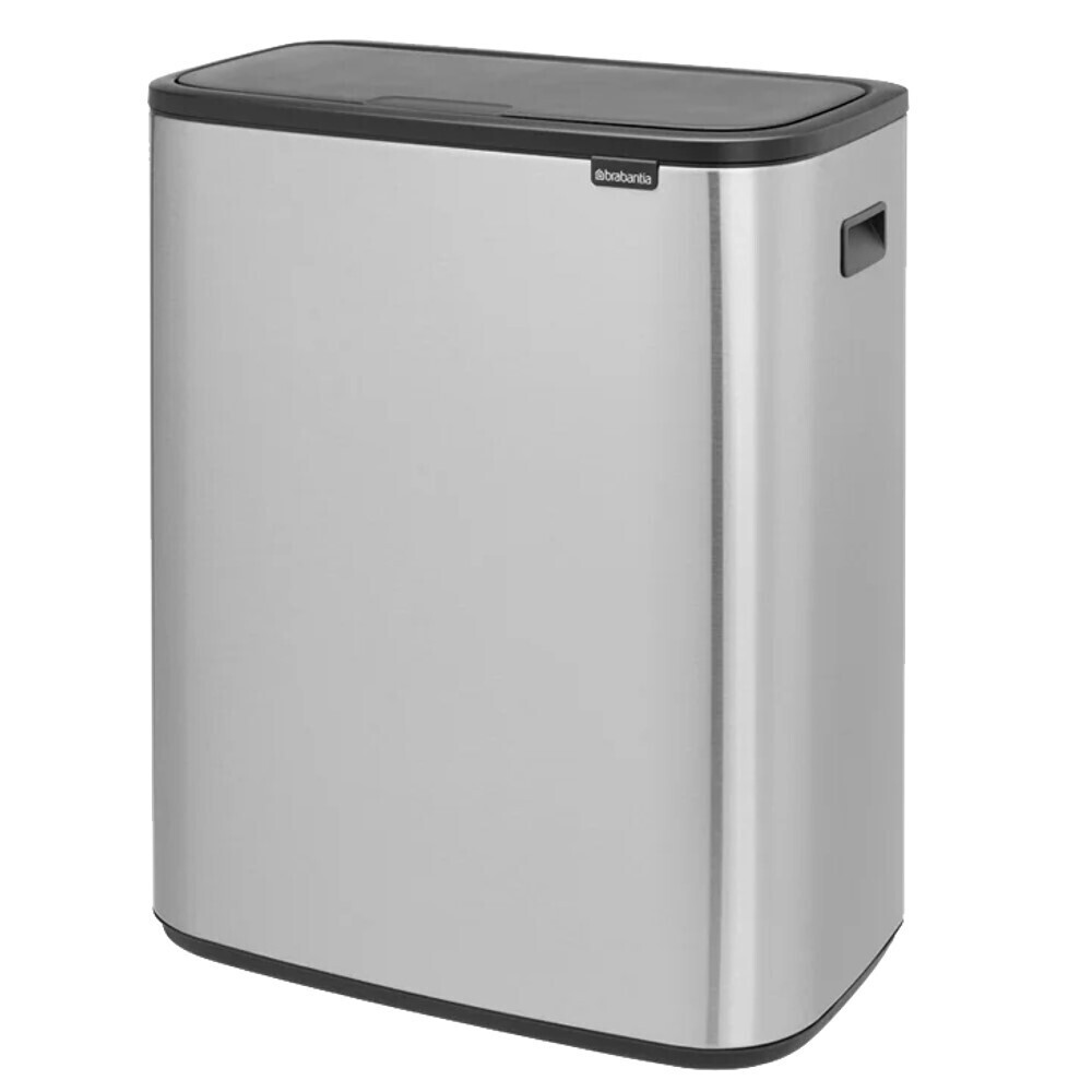 

Ведро для мусора Brabantia Bo Touch Bin с крышкой 60 л металл стальное матовое, Серебро