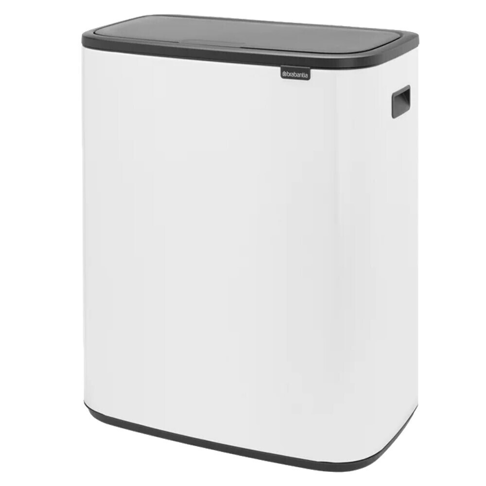 

Ведро для мусора Brabantia Bo Touch Bin с крышкой 60 л металл белое, Белый