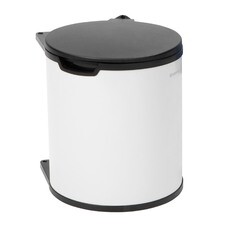 Ведро для мусора Brabantia с крышкой 15 л металл белое
