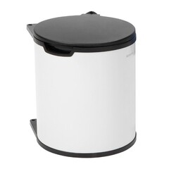 Изображение товара Ведро для мусора Brabantia с крышкой 15 л металл белое