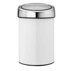 Изображение товара Ведро для мусора Brabantia Touch Bin с крышкой 3 л металл белое
