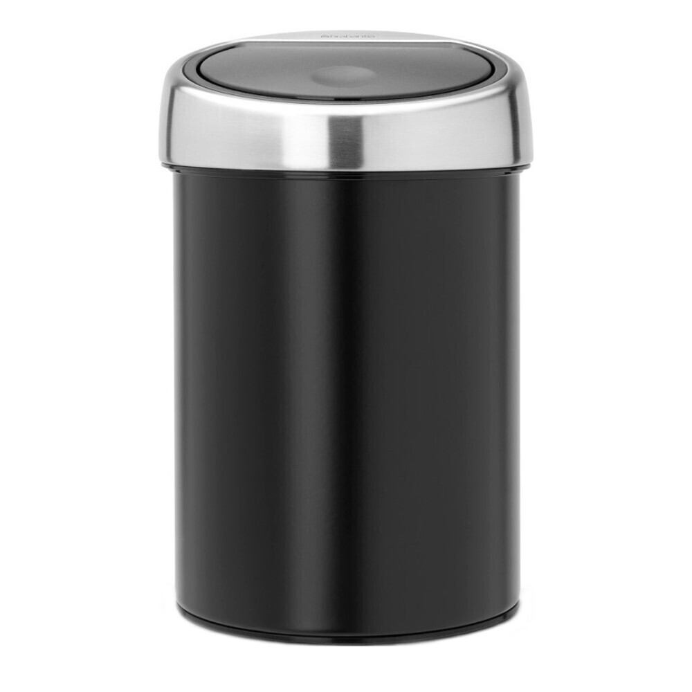 

Ведро для мусора Brabantia Touch Bin с крышкой 3 л металл черное, Черный