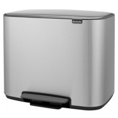 Изображение товара Ведро для мусора Brabantia Bo Pedal Bin с крышкой двухсекционное 23/11 л металл стальное матовое с педалью
