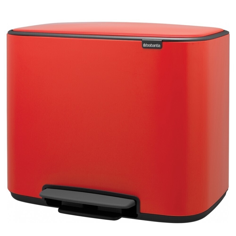 

Ведро для мусора Brabantia Bo Pedal Bin с крышкой 36 л металл красное с педалью, Красный