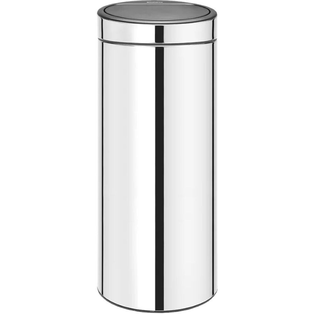 

Ведро для мусора Brabantia Touch Bin с крышкой 30 л металл стальное полированное, Серебро