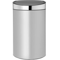 Изображение товара Ведро для мусора Brabantia Touch Bin New с крышкой 40 л металл серое металлик