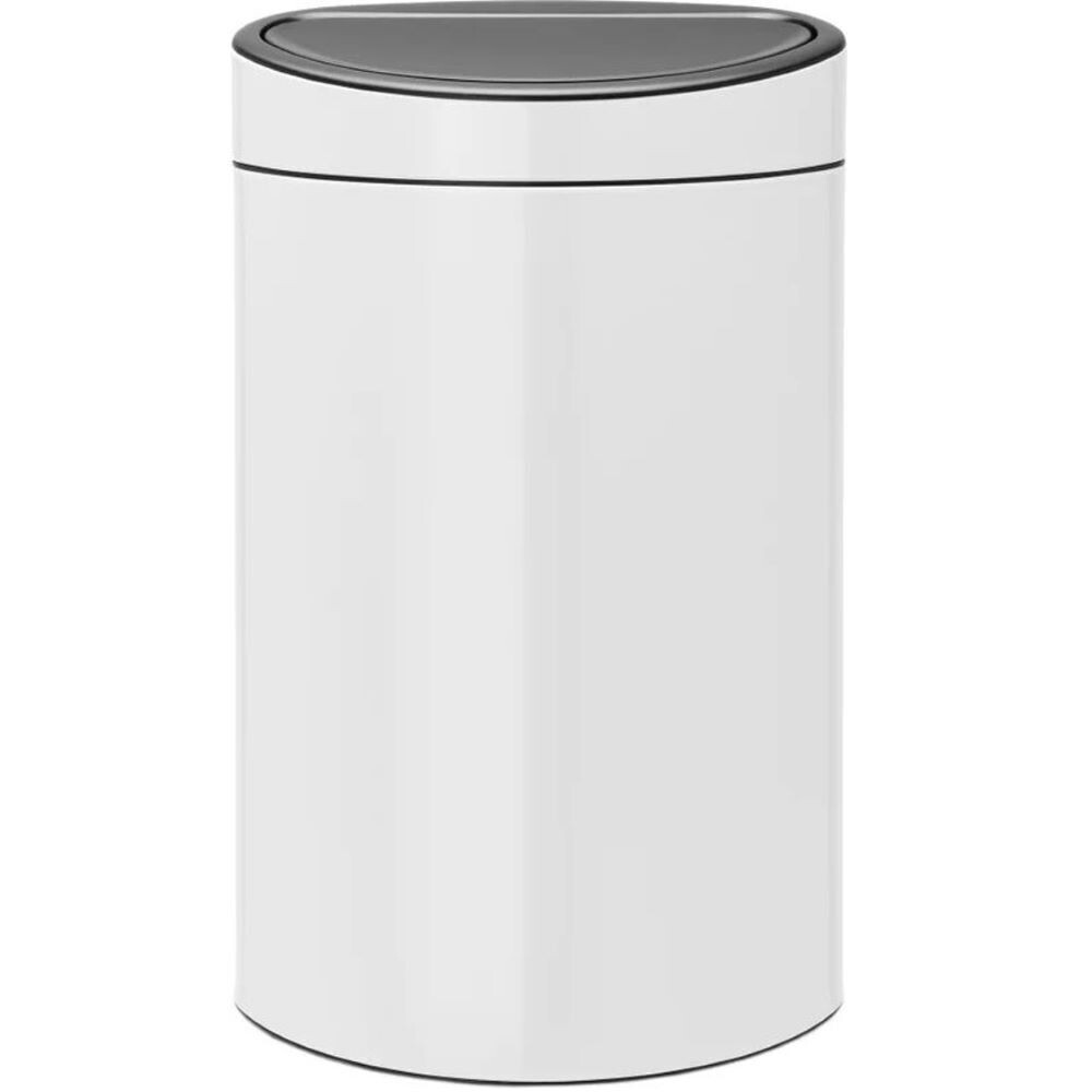 

Ведро для мусора Brabantia Touch Bin New с крышкой 40 л металл белое, Белый