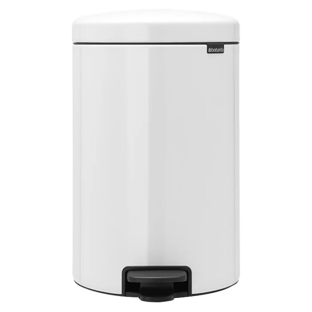 

Ведро для мусора Brabantia NewIcon с крышкой 20 л металл белое с педалью, Белый