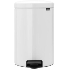Изображение товара Ведро для мусора Brabantia NewIcon с крышкой 20 л металл белое с педалью с внутренним пластиковым ведром