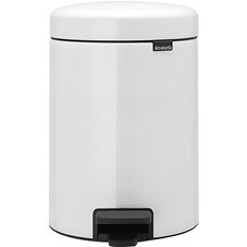 Ведро для мусора Brabantia NewIcon с крышкой 5 л металл белое с педалью