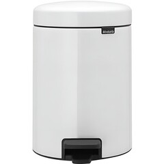 Изображение товара Ведро для мусора Brabantia NewIcon с крышкой 5 л металл белое с педалью
