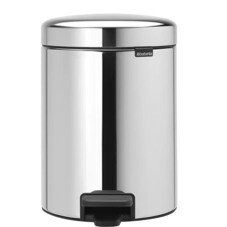 Ведро для мусора Brabantia NewIcon с крышкой 5 л металл стальное полированное с педалью