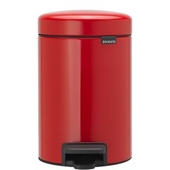 Изображение товара Ведро для мусора Brabantia NewIcon с крышкой 3 л металл красное с педалью