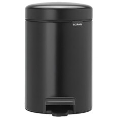 Ведро для мусора Brabantia NewIcon с крышкой 3 л металл черное матовое с педалью