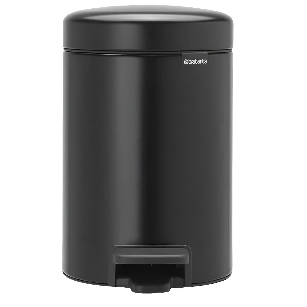 Изображение товара Ведро для мусора Brabantia NewIcon 3 л металл черное матовое с педалью