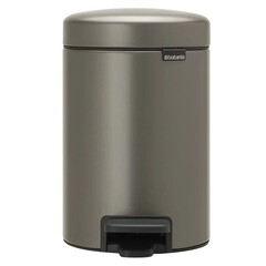 Изображение товара Ведро для мусора Brabantia NewIcon с крышкой 3 л металл платиновое с педалью