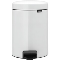 Ведро для мусора Brabantia NewIcon с крышкой 3 л металл белое с педалью