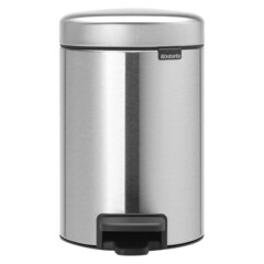 Ведро для мусора Brabantia NewIcon с крышкой 3 л металл стальное матовое с педалью