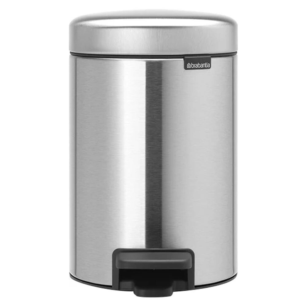 

Ведро для мусора Brabantia NewIcon с крышкой 3 л металл стальное матовое с педалью, Сталь