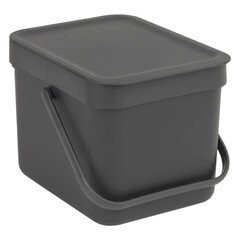Изображение товара Ведро для мусора Brabantia Sort & Go с крышкой 6 л пластик серое
