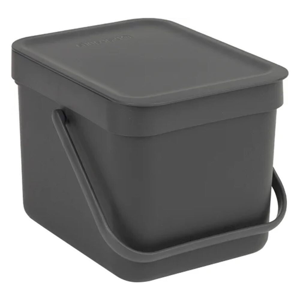 Изображение товара Ведро для мусора Brabantia Sort & Go 6 л с крышкой серое для кухни и ванной