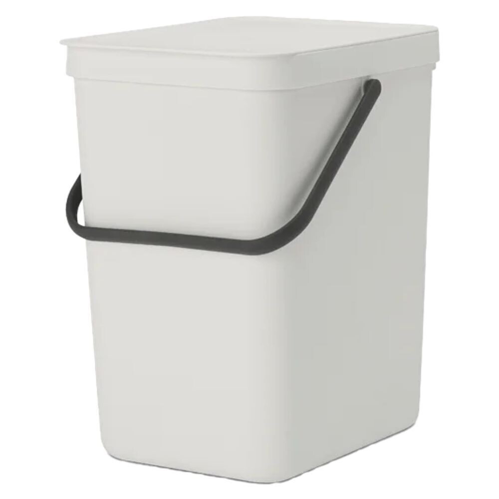Изображение товара Ведро для мусора Brabantia Sort & Go 25 л с крышкой и ручкой светло-серое