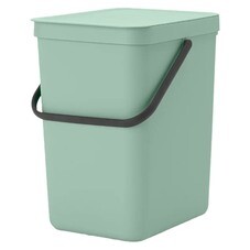 Ведро для мусора Brabantia Sort & Go с крышкой 25 л пластик мятно-голубое
