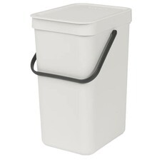 Ведро для мусора Brabantia Sort & Go с крышкой 12 л пластик светло-серое