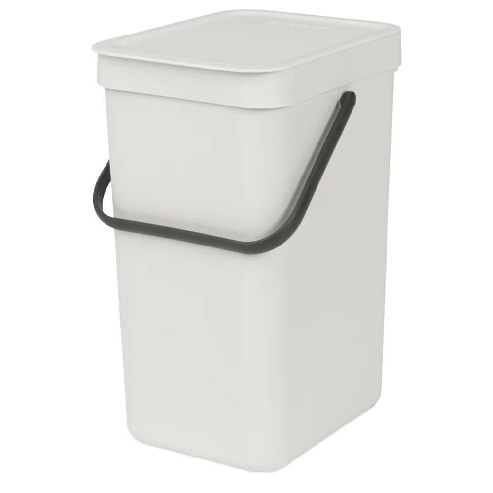 Изображение товара Ведро для мусора Brabantia Sort & Go с крышкой 12 л пластик светло-серое