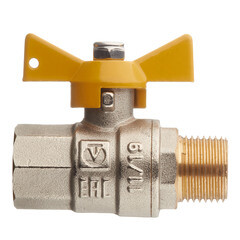 Кран шаровой газовый Valtec 1/2 ВР(г) х 1/2 НР(ш) бабочка (VT.278.N.04) - фото 5