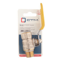 Кран шаровой газовый СТМ 1/2 ВР(г) х 1/2 НР(ш) ручка - фото 2