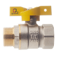 Кран шаровой газовый СТМ 3/4 ВР(г) х 3/4 НР(ш) бабочка - фото 2