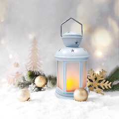 Декоративный фонарь светодиодный с эффектом пламени свечи Neon-Night белый (513-067)